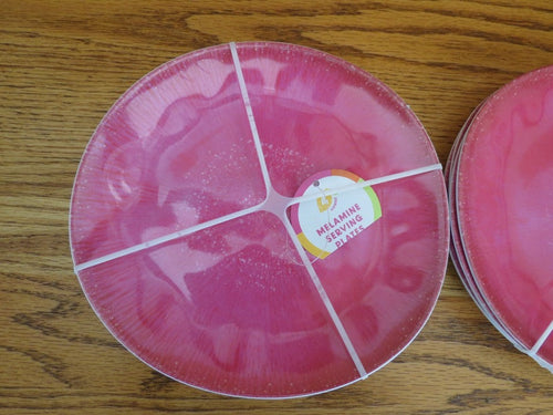 NEW Pink Melamine Serving Plates 7.5 in Set of 8 New Lucky Star Enterprise